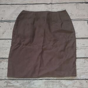 Vintage Heavyweight Olive Green Linen Pleat Waist Pencil Skirt 4